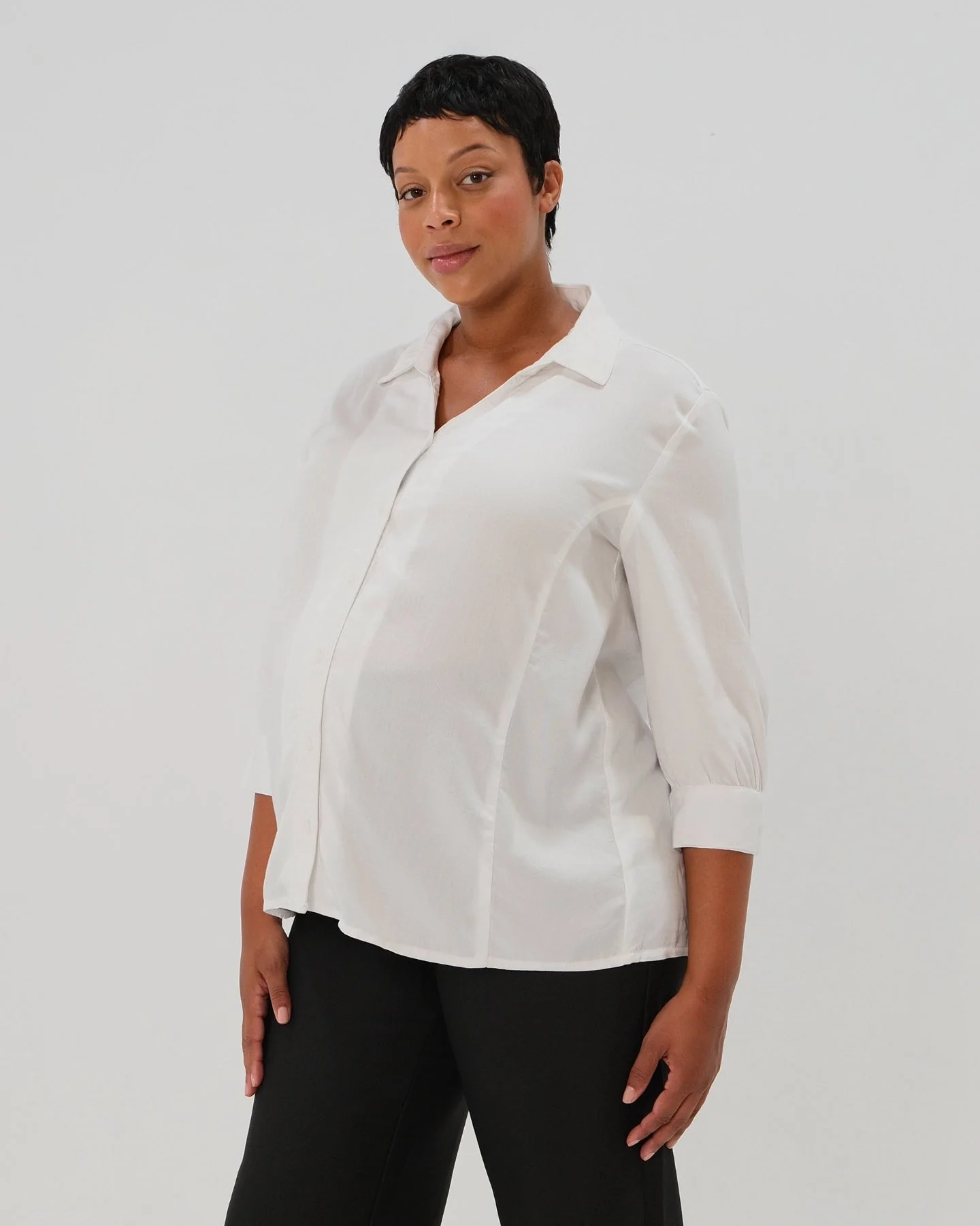 No-Gap Maternity Nursing Button Down Shirt in TENCEL (Regular & Petite) - Image 11