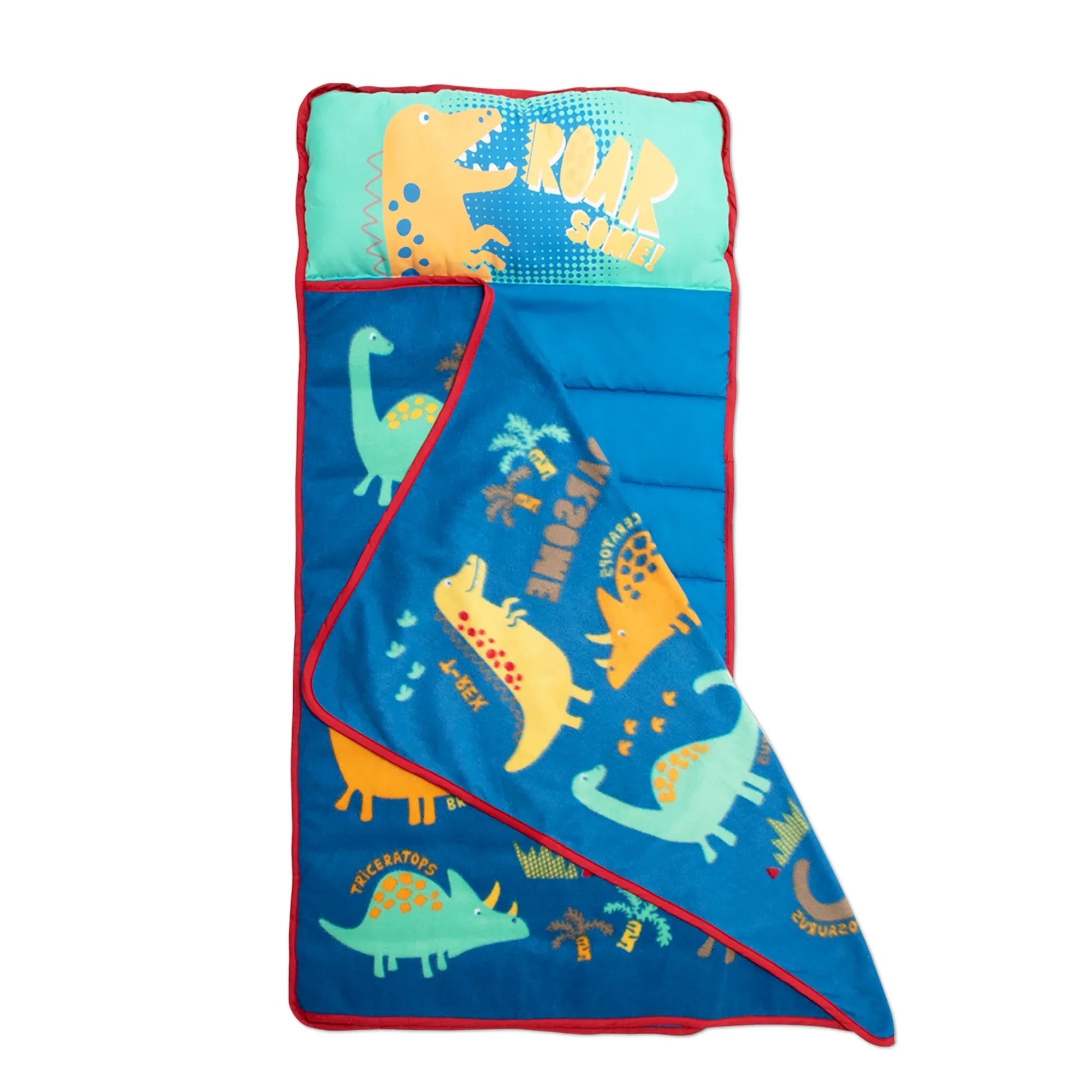NoJo Dinosaurs Toddler Nap Mat - Includes Attached Pillow and Fleece Blanket - Image 2