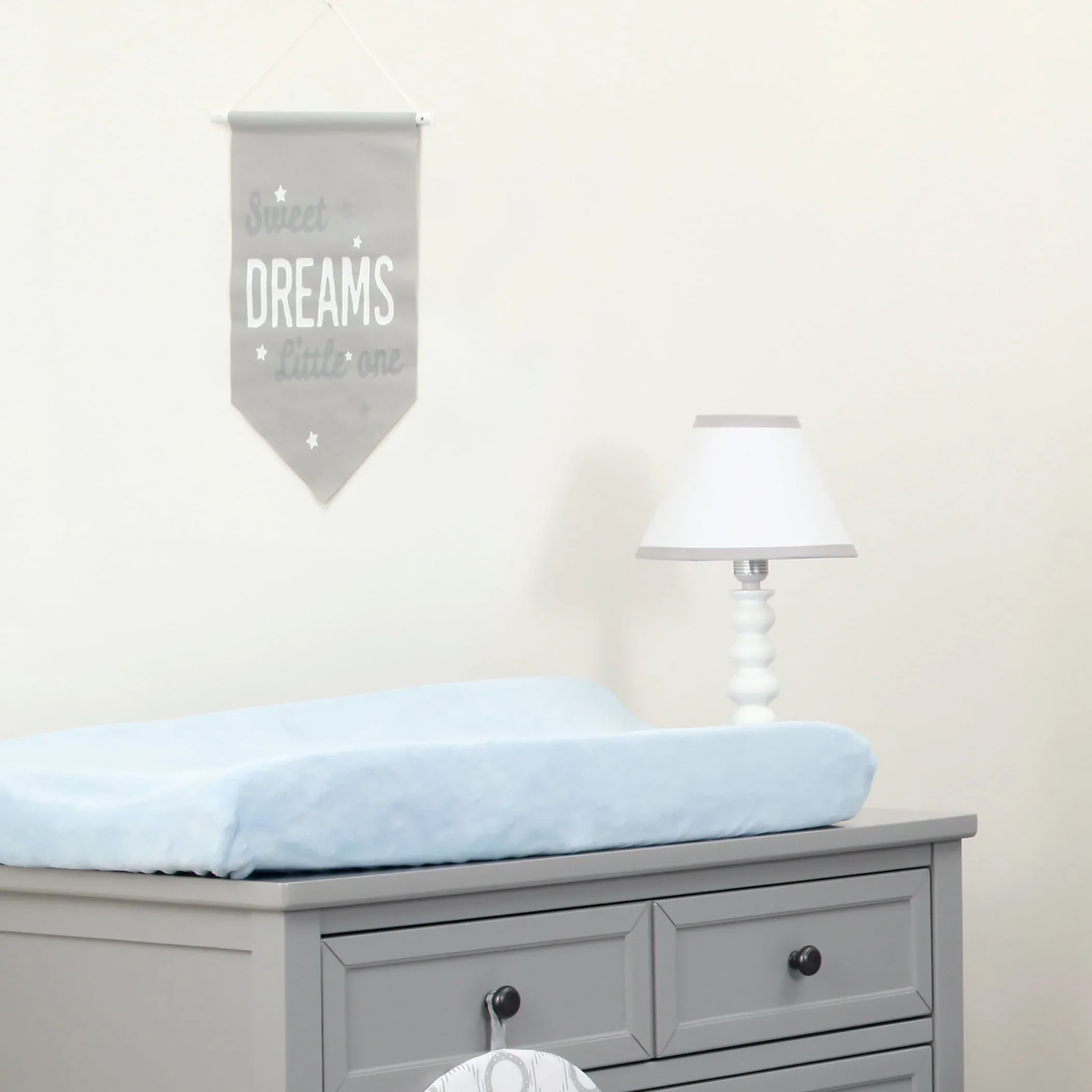 NoJo Dreamer Elephant Blue, Grey 8 Piece Nursery Crib Bedding Set - Image 11