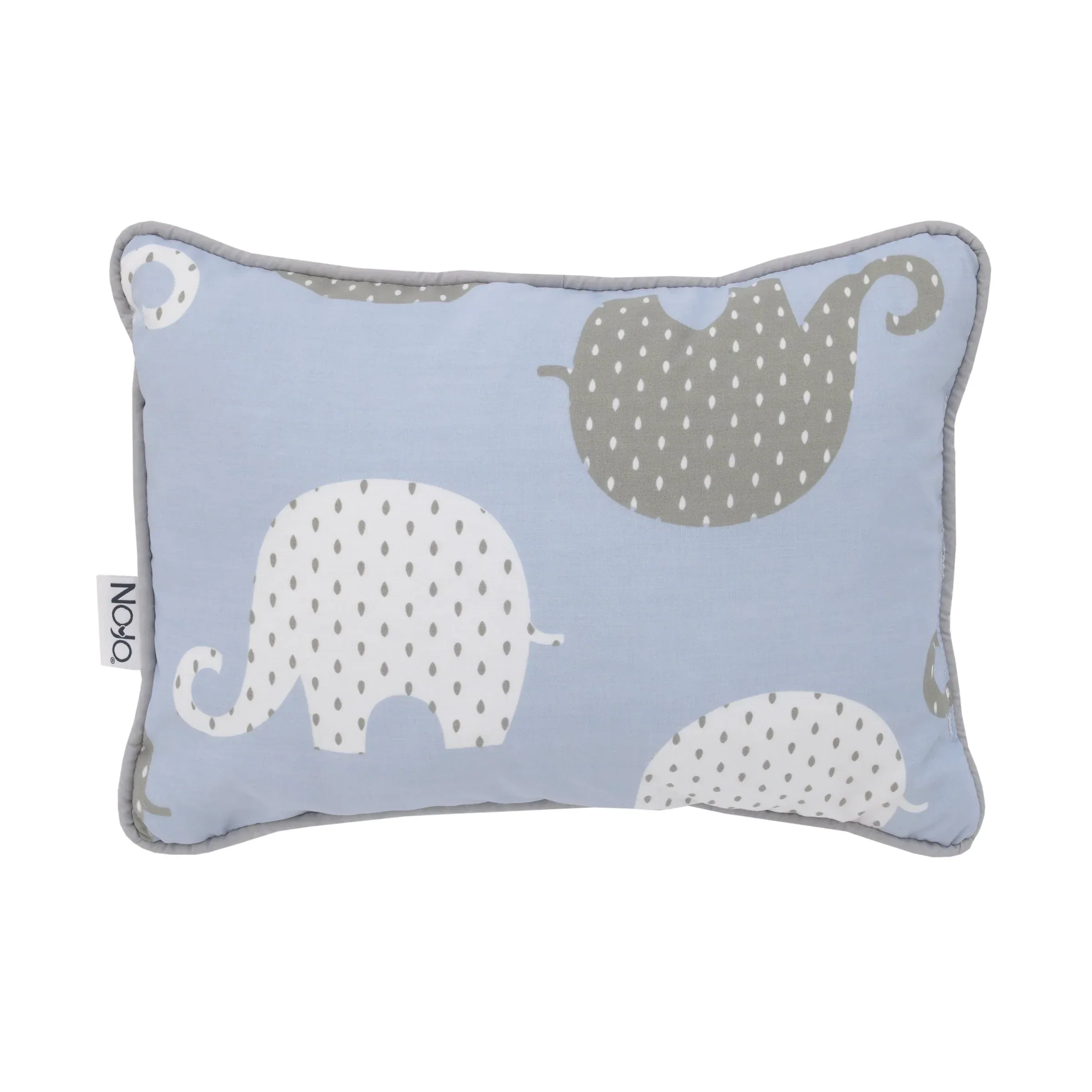 NoJo Dreamer Elephant Blue, Grey 8 Piece Nursery Crib Bedding Set - Image 9