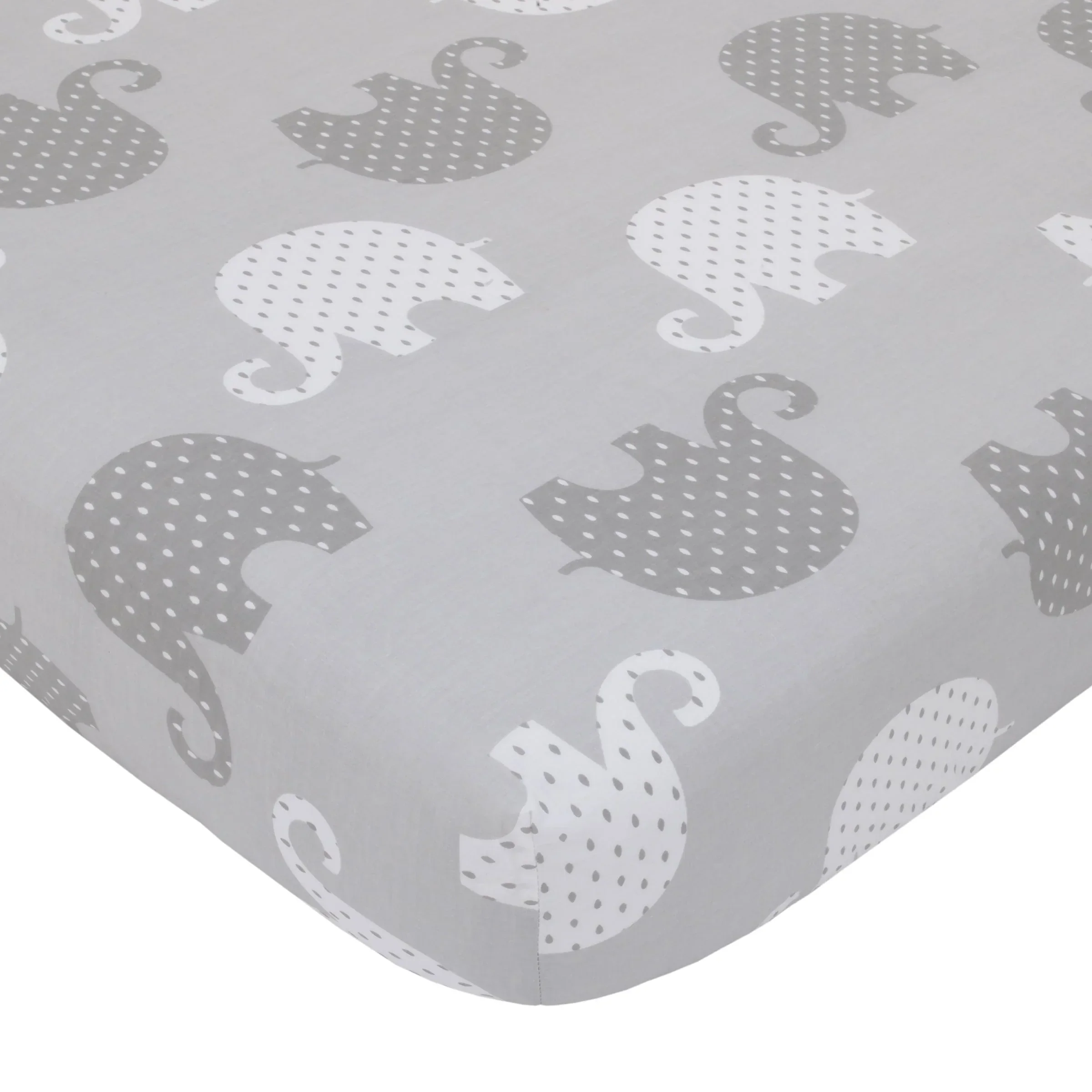NoJo Dreamer Gray Elephant 8-Piece Nursery Crib Bedding Set - Image 2