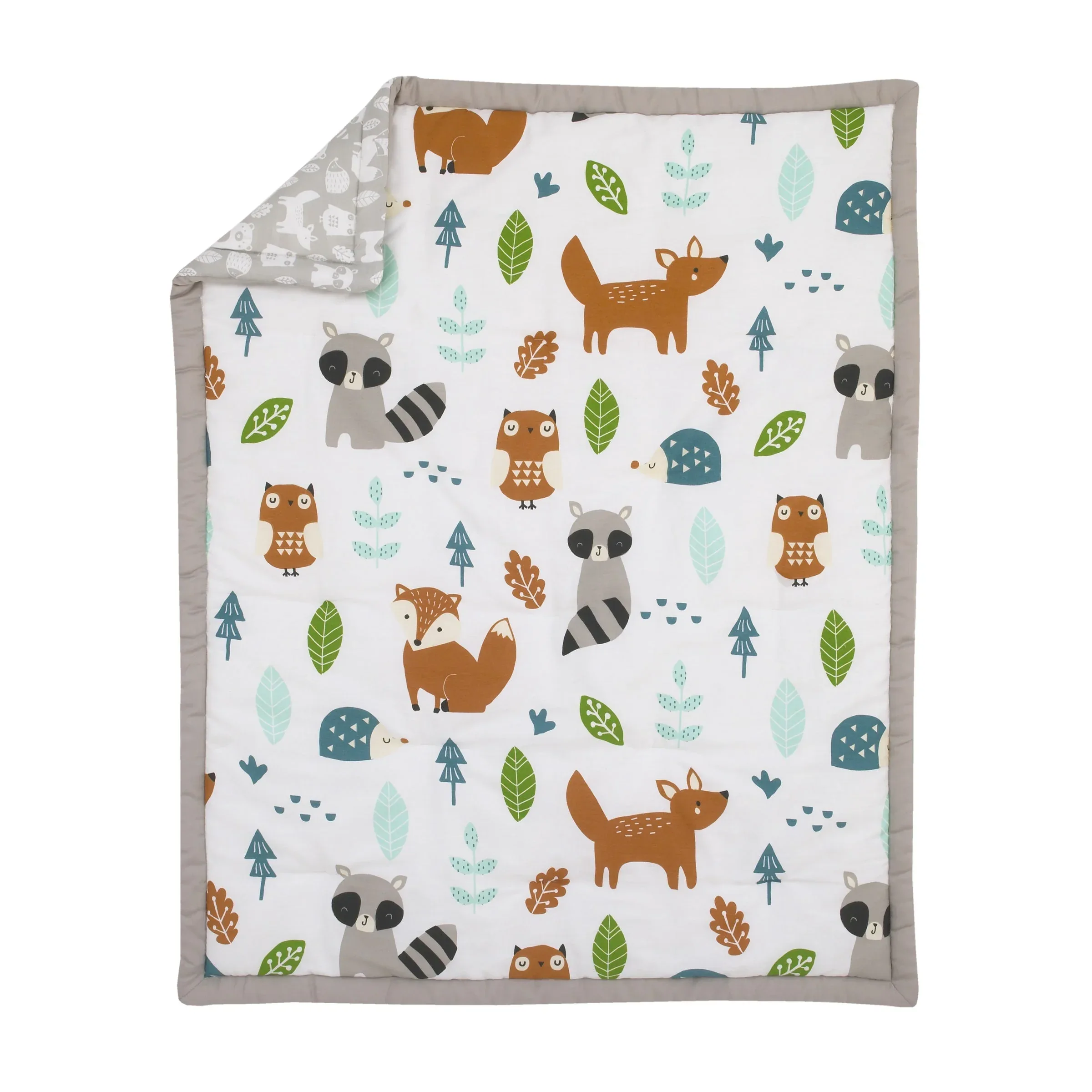 NoJo Dreamer Little Woodland Friends 8 Piece Nursery Crib Bedding Set - Image 2