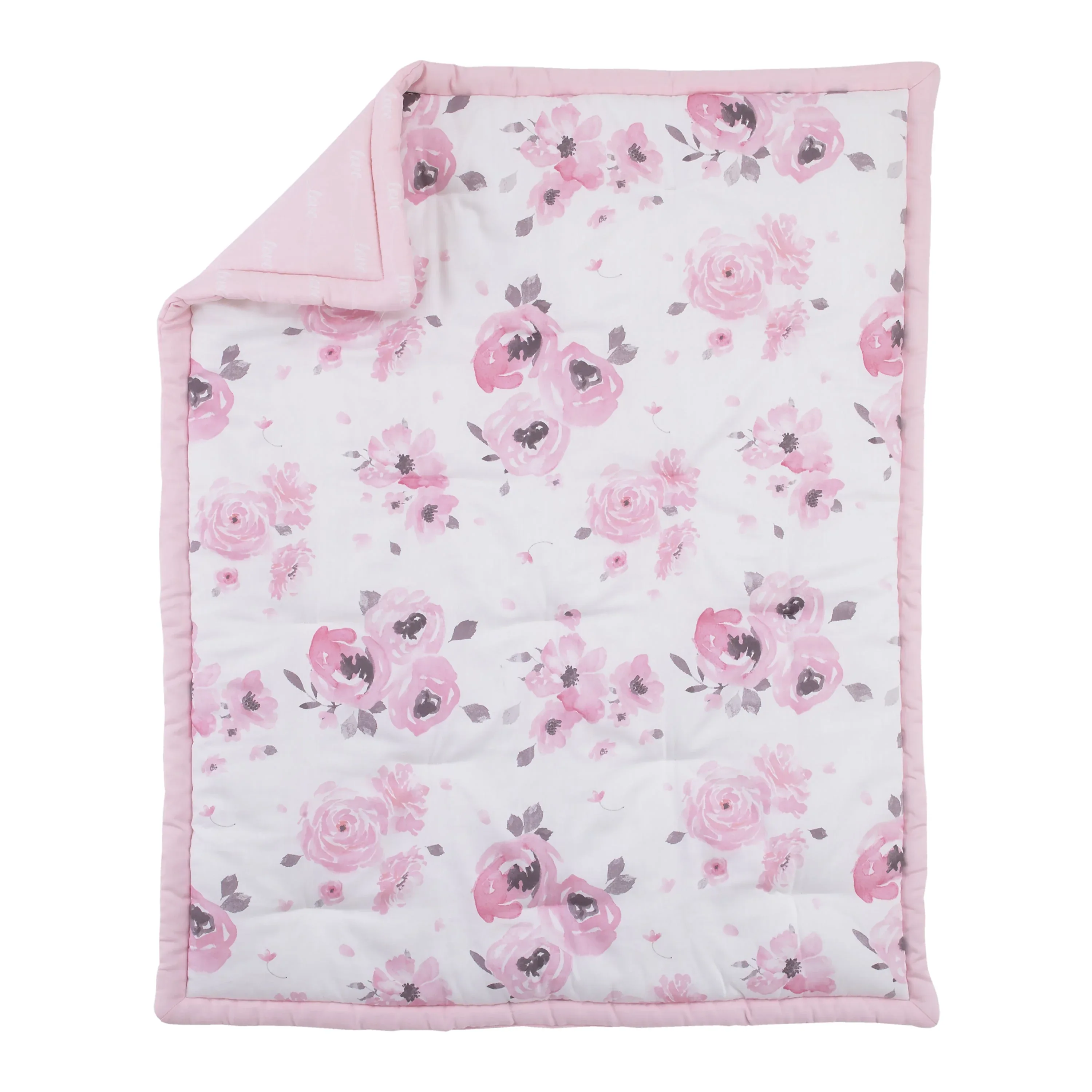 NoJo Dreamer Watercolor Floral 8 Piece Nursery Crib Bedding Set - Image 10