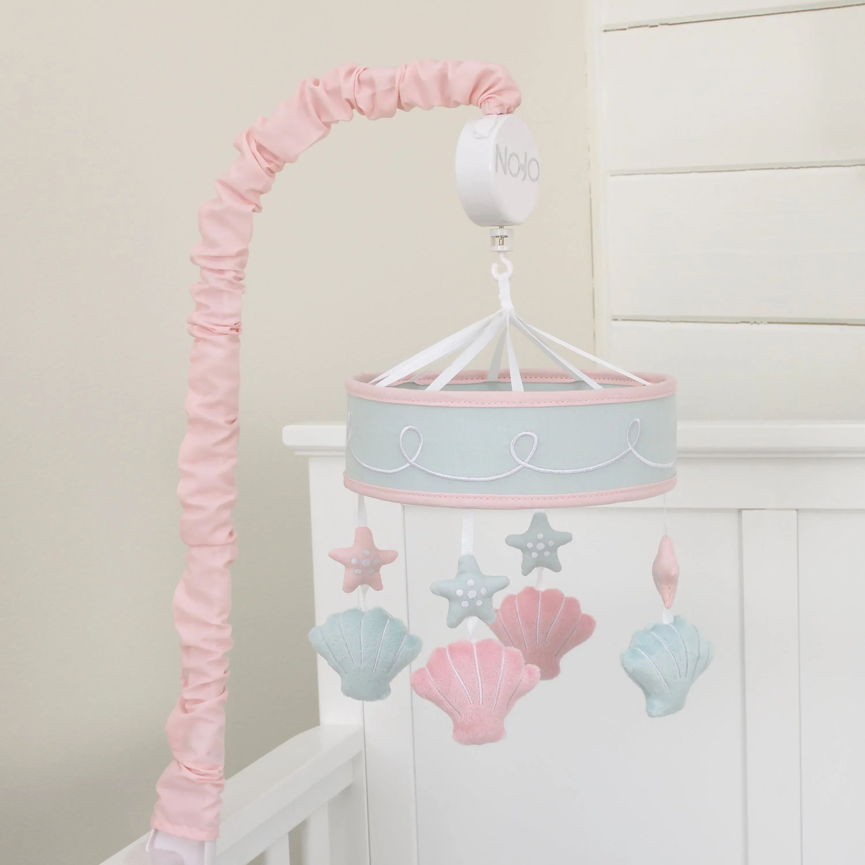 NoJo Sugar Reef Mermaid Nursery Crib Musical Mobile with Sea Shells & Stars - Image 2