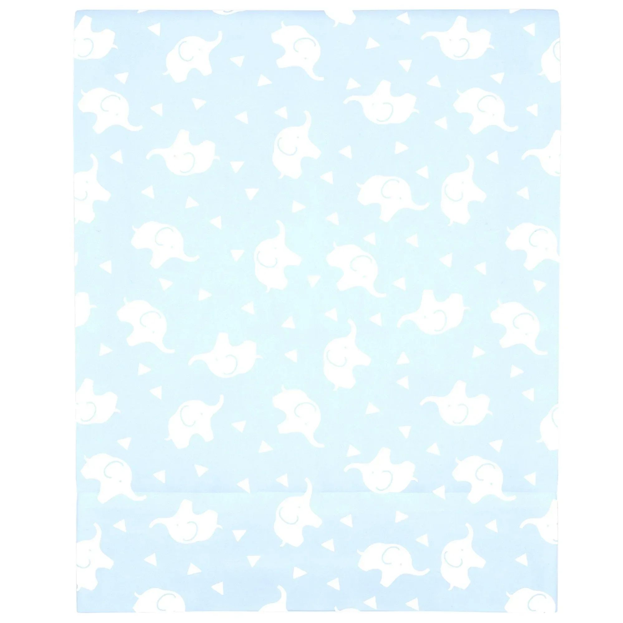 NoJo Super Soft Blue and White Elephant Fitted Mini Crib Sheet - Image 3