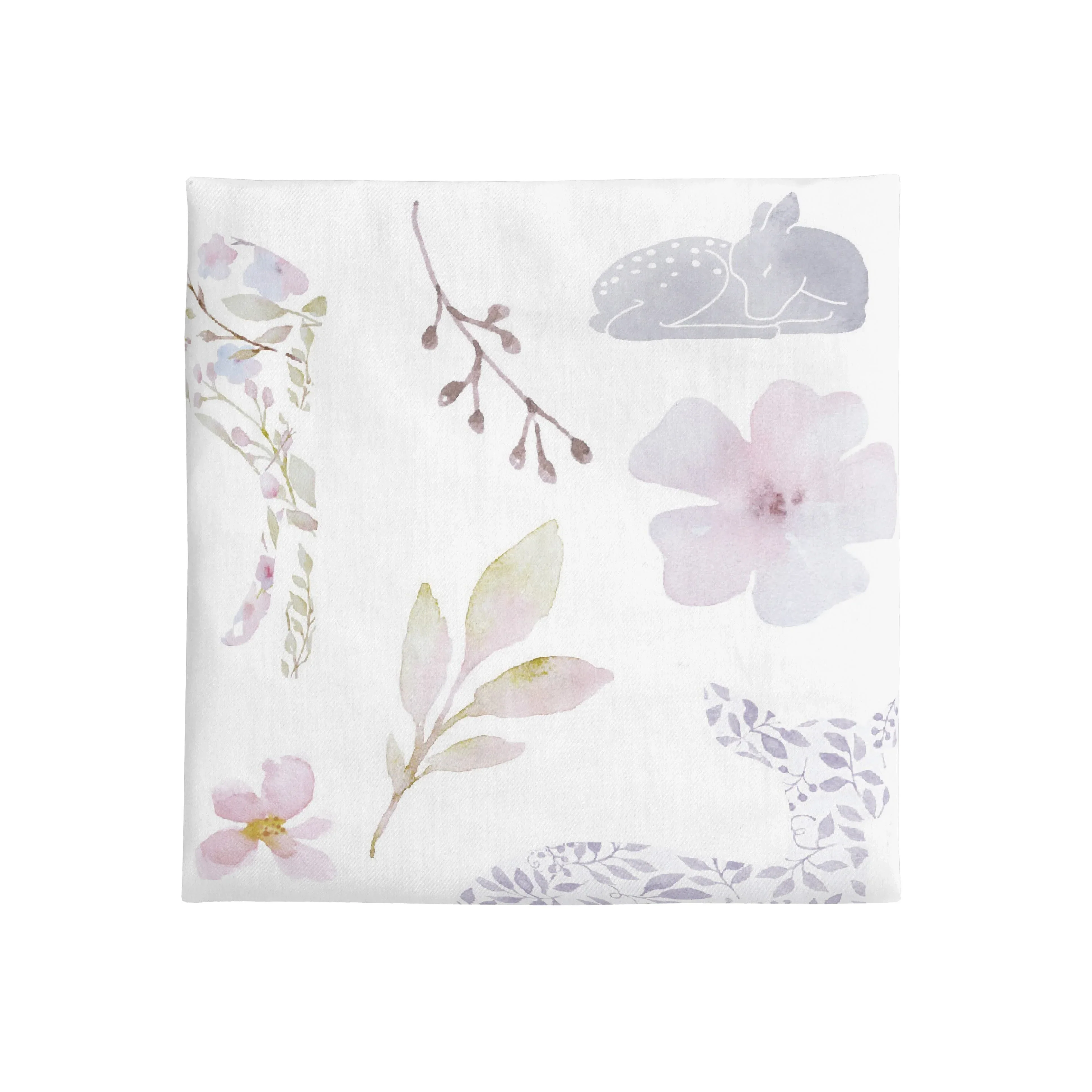 NoJo Super Soft Floral Deer Nursery Mini Crib Fitted Sheet - Image 2