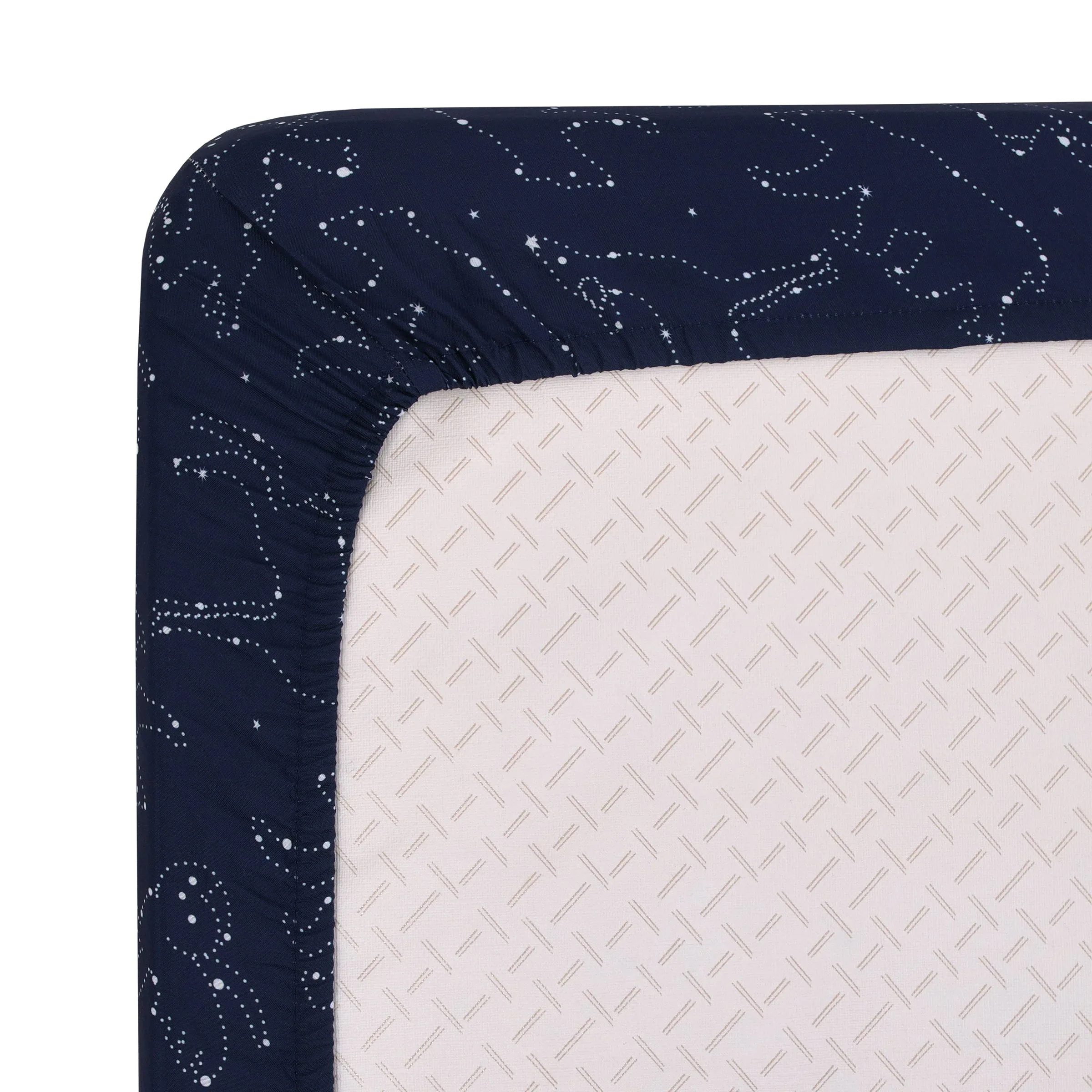 NoJo Super Soft Navy and White Cosmic Constellations Nursery Crib Fitted Sheet - Image 4