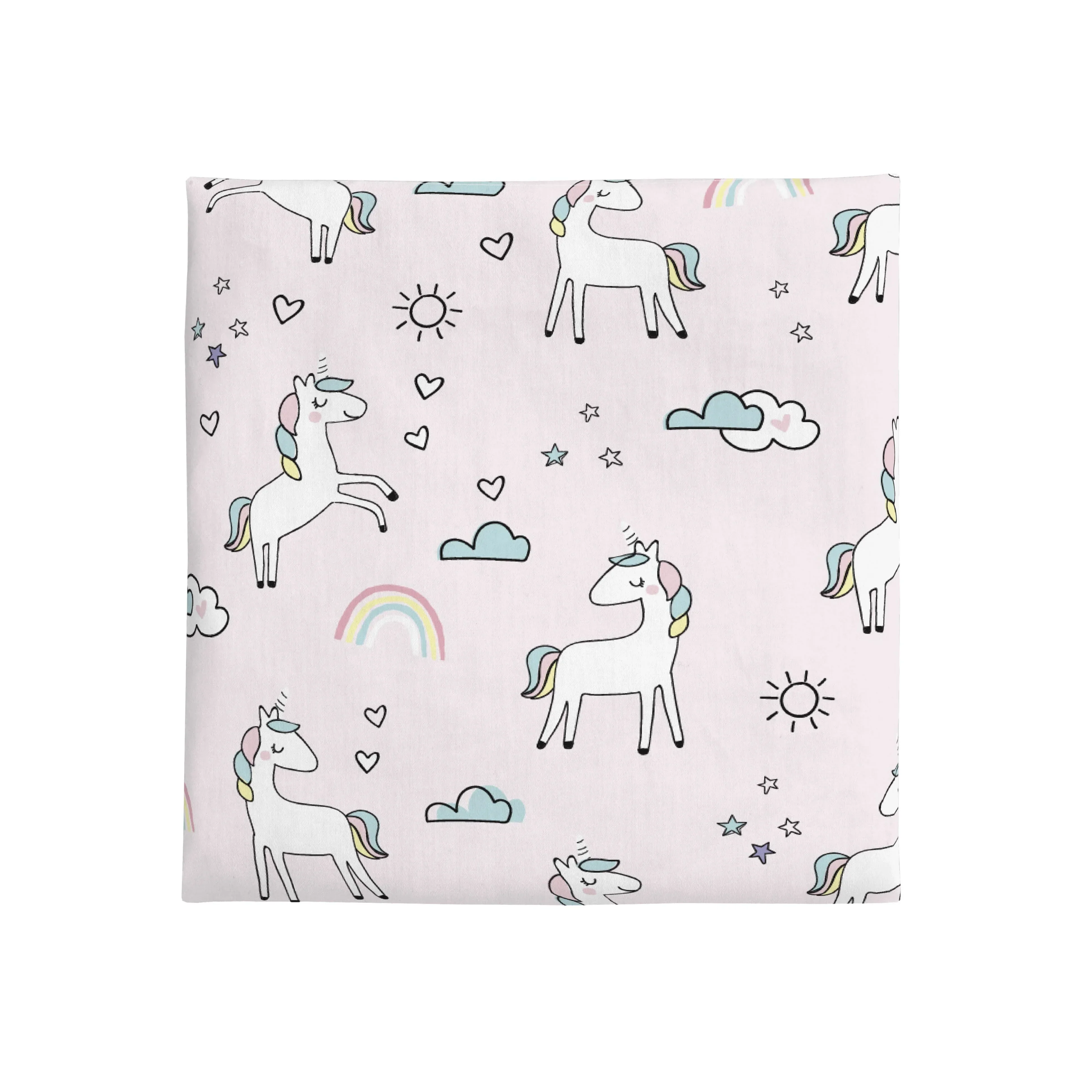 NoJo Super Soft Pink Unicorn Nursery Mini Crib Fitted Sheet - Image 2