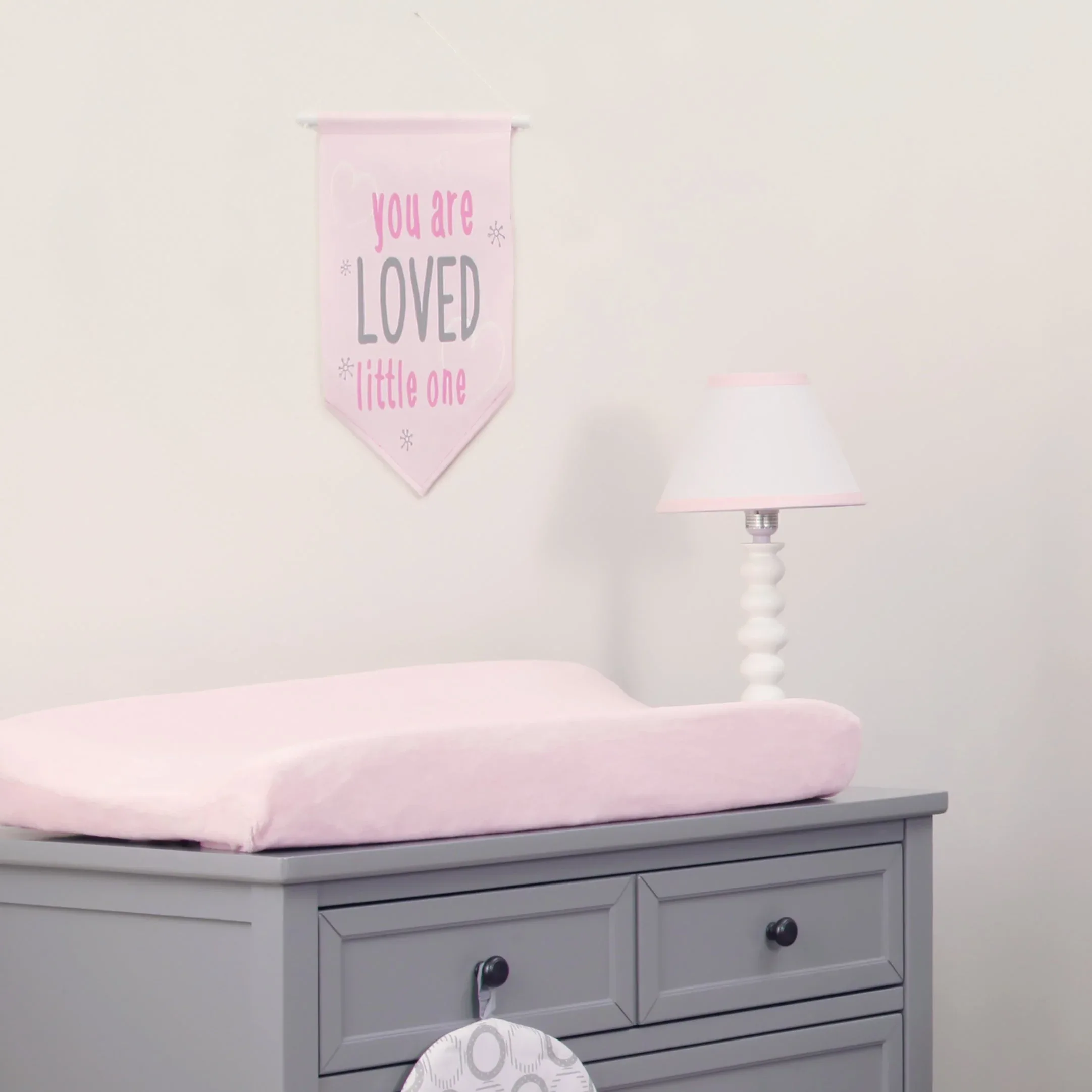 NoJo The Dreamer Pink and Grey Elephant 8 Piece Nursery Crib Bedding Set - Image 9