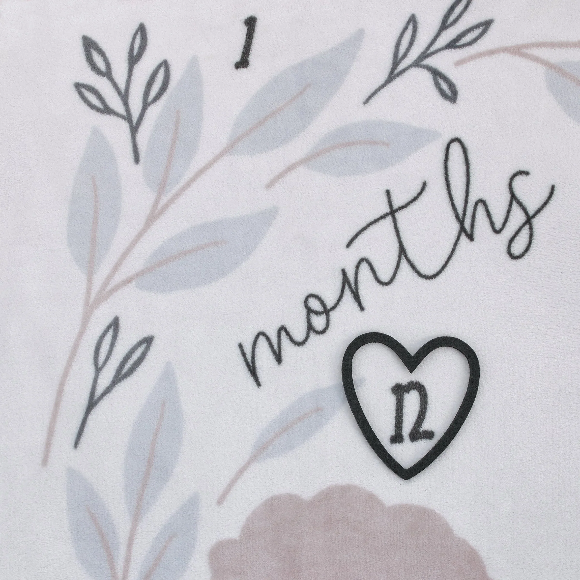 NoJo Together is Better White, Gray, and Taupe Mama and Baby Lamb Milestone Blanket - Image 3