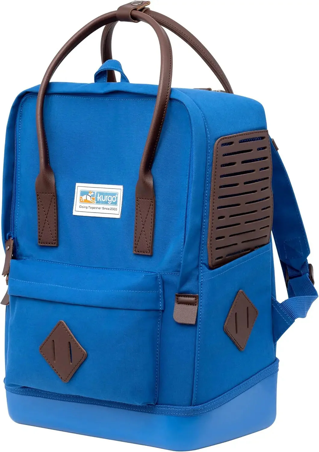 Nomad Carrier Backpack - Airline Approved Dog Bag for Travel - Stylish Pet Backpack with Waterproof Bottom - Lightweight for Hiking - Small Breed Dog Carrier with Tablet Sleeve - Blue - Image 4