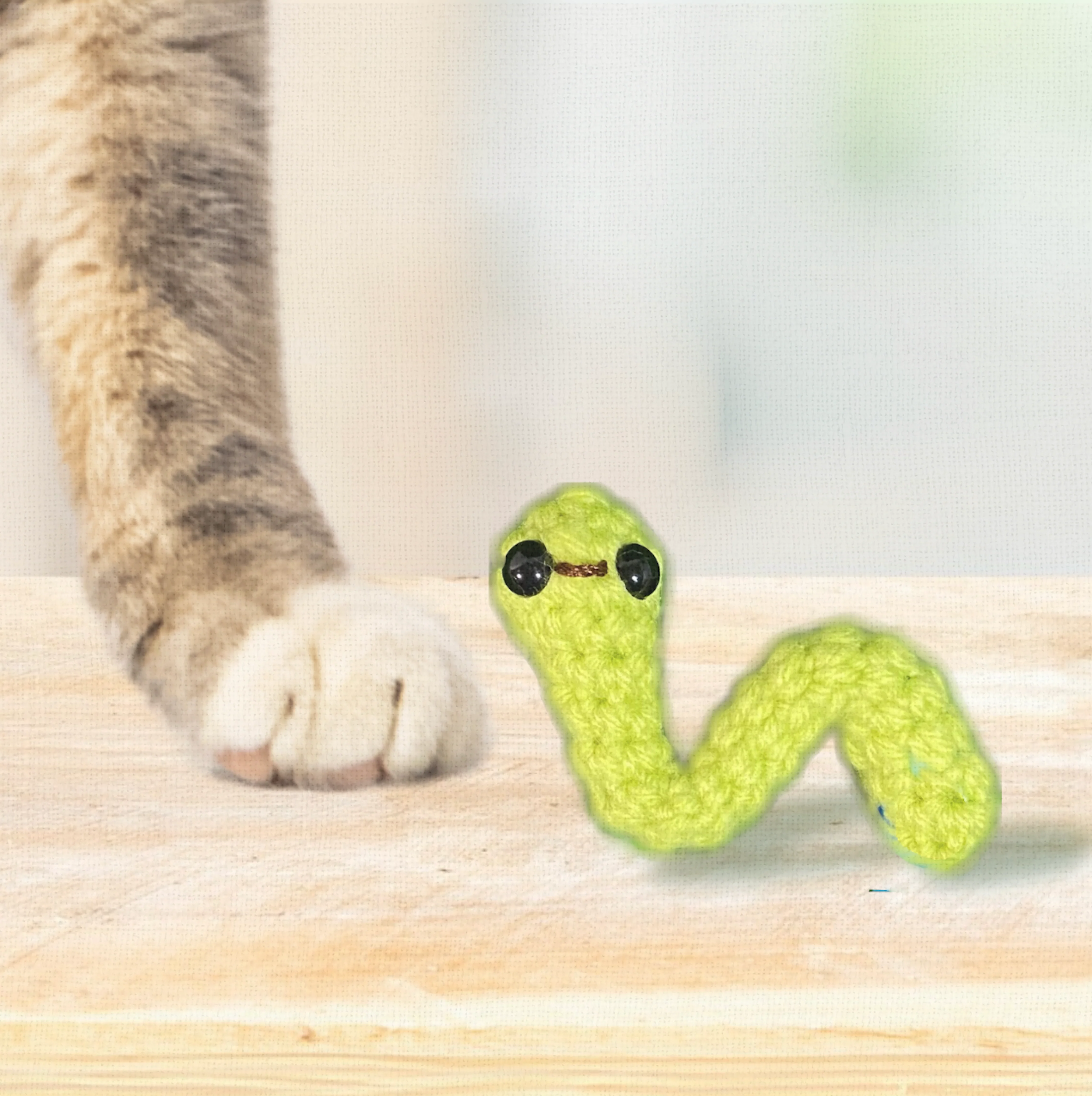 Noodle the inchworm | lightweight cat toy - Image 4