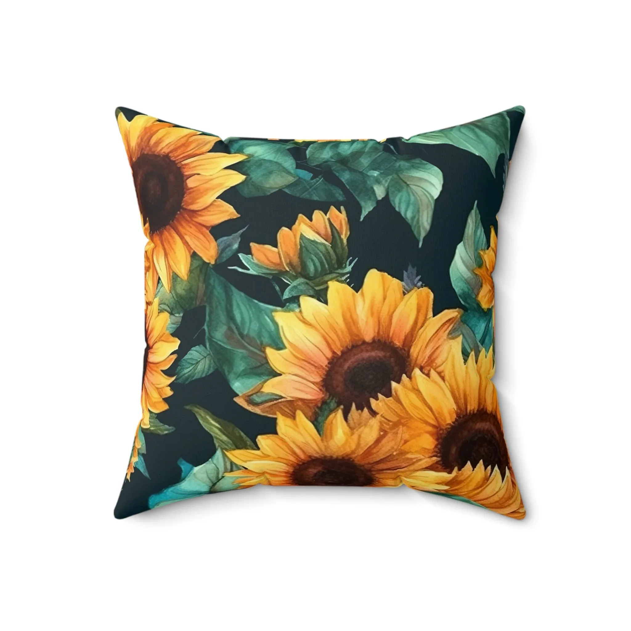 Nostalgic Cat Pillow for Fall: Watercolor Kitten, Boho Butterflies and Sunflowers - Image 2