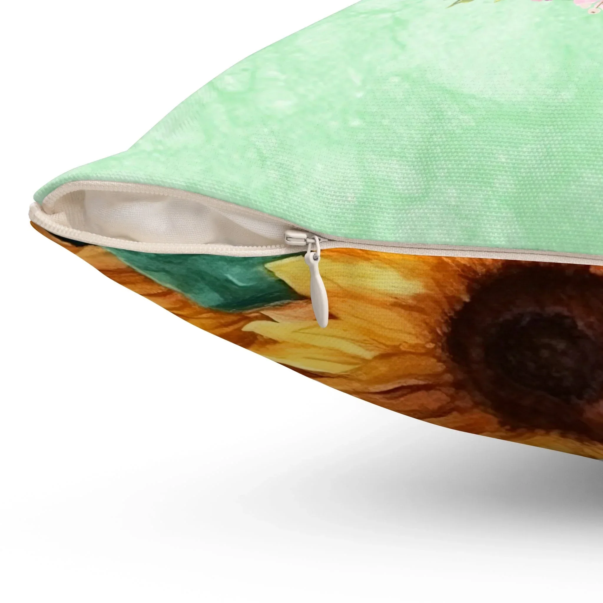 Nostalgic Cat Pillow for Fall: Watercolor Kitten, Boho Butterflies and Sunflowers - Image 3