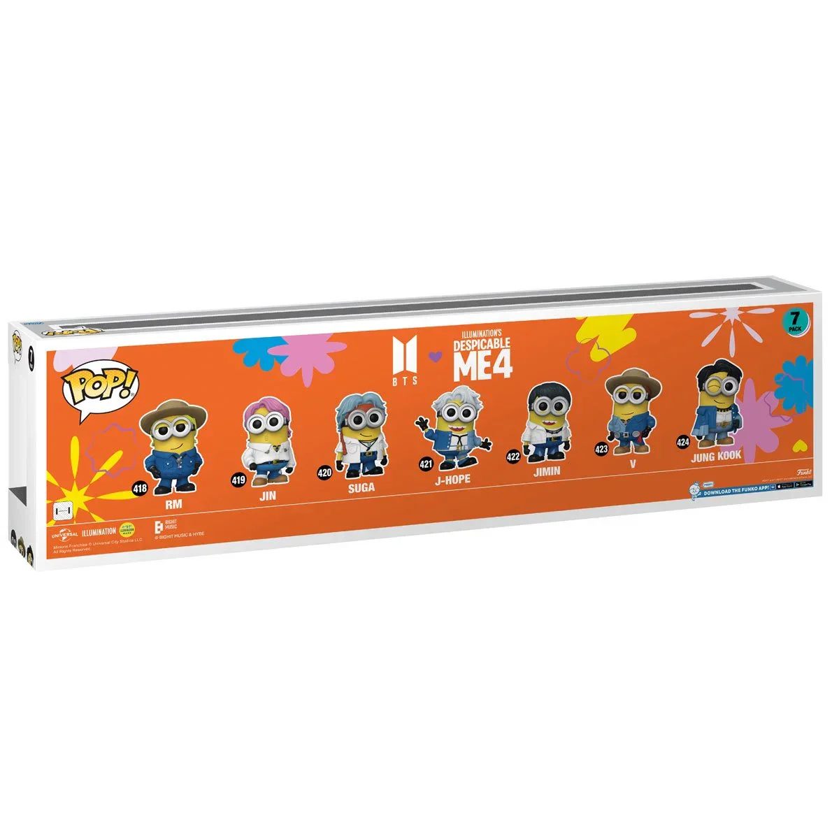 *Not Mint* - Despicable Me 4 Minions x BTS Funko Pop! Vinyl Figure 7-Pack - Entertainment Earth Exclusive - Image 3
