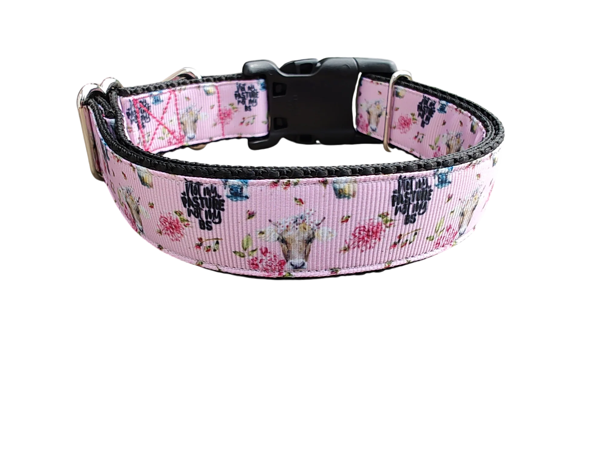 Not My Pasture BS Cow Nylon Dog Collar - Image 2