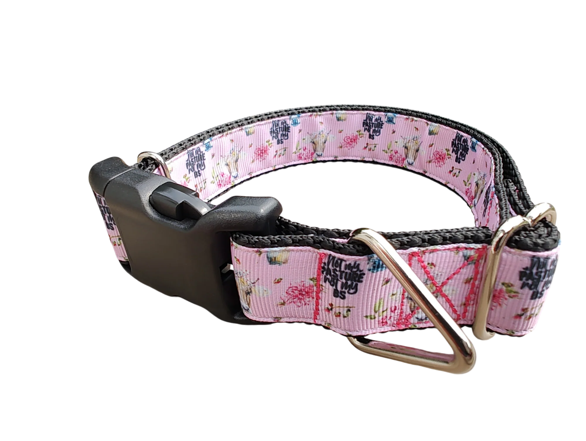 Not My Pasture BS Cow Nylon Dog Collar - Image 3