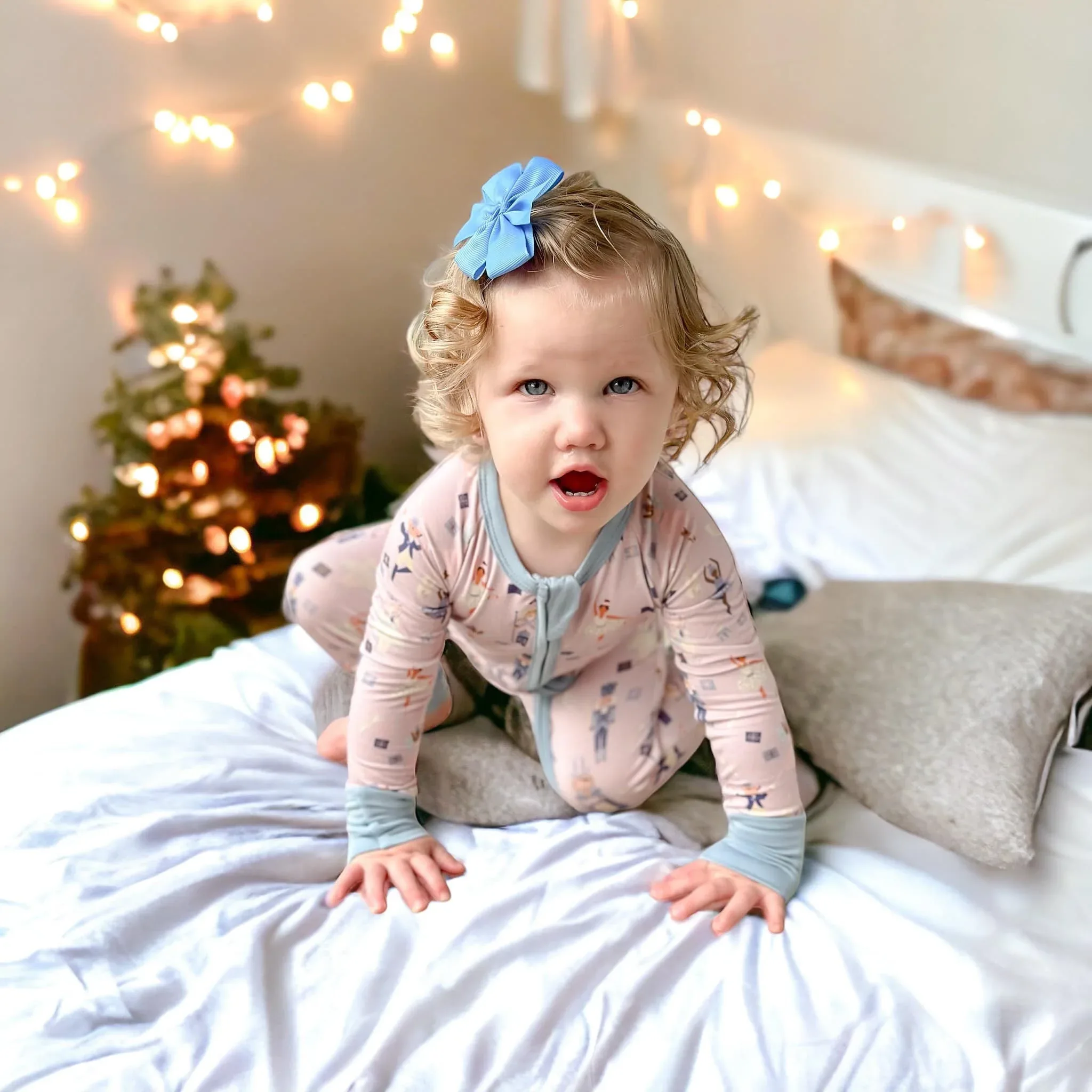 Nutcracker Print Bamboo Zippy Romper *Newborn left - Image 3