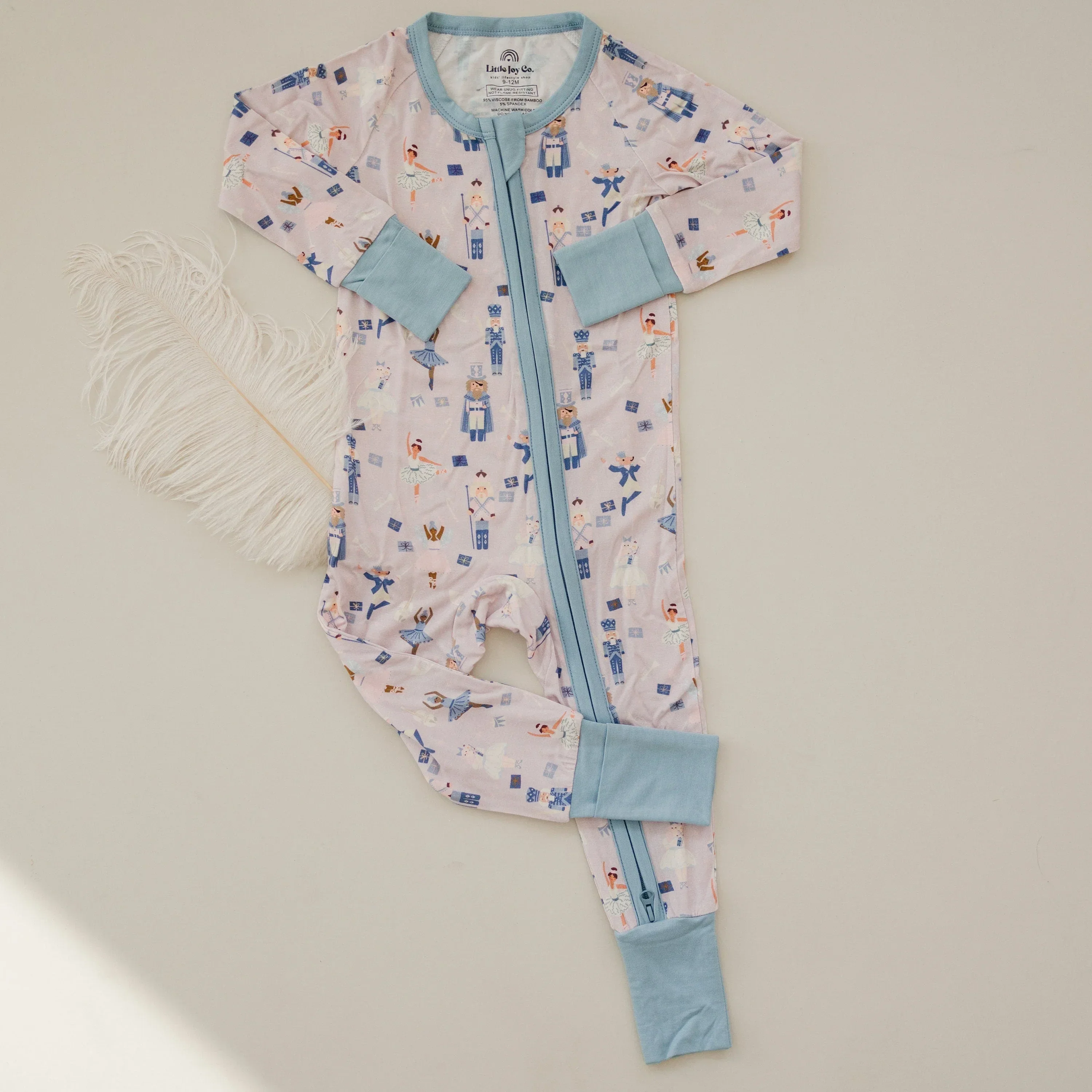 Nutcracker Print Bamboo Zippy Romper *Newborn left - Image 7