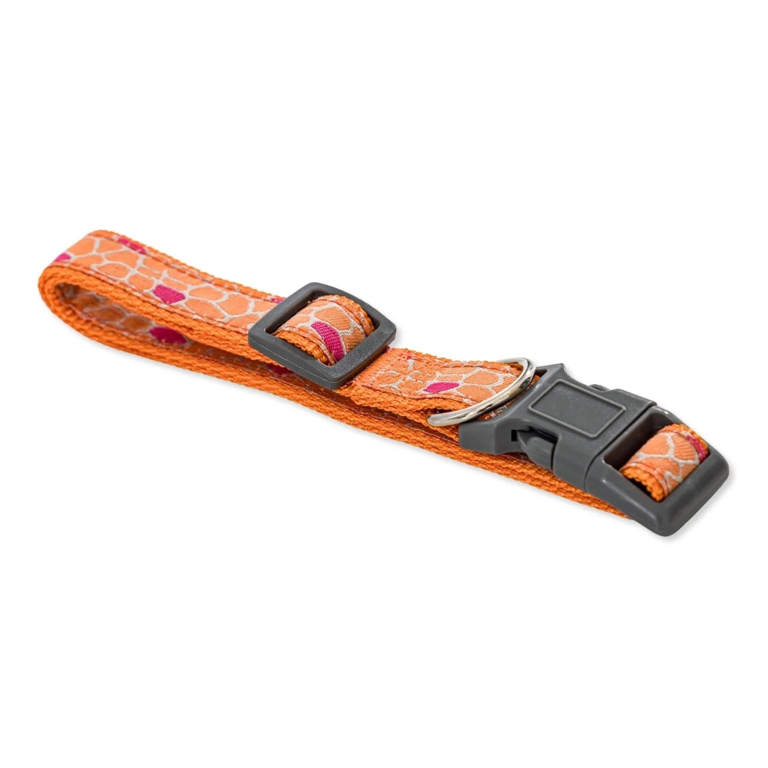 Nylon Dog Collar with Embroidered Giraffe Design/Animal Print, Secure & Adjustable Fit - Image 3