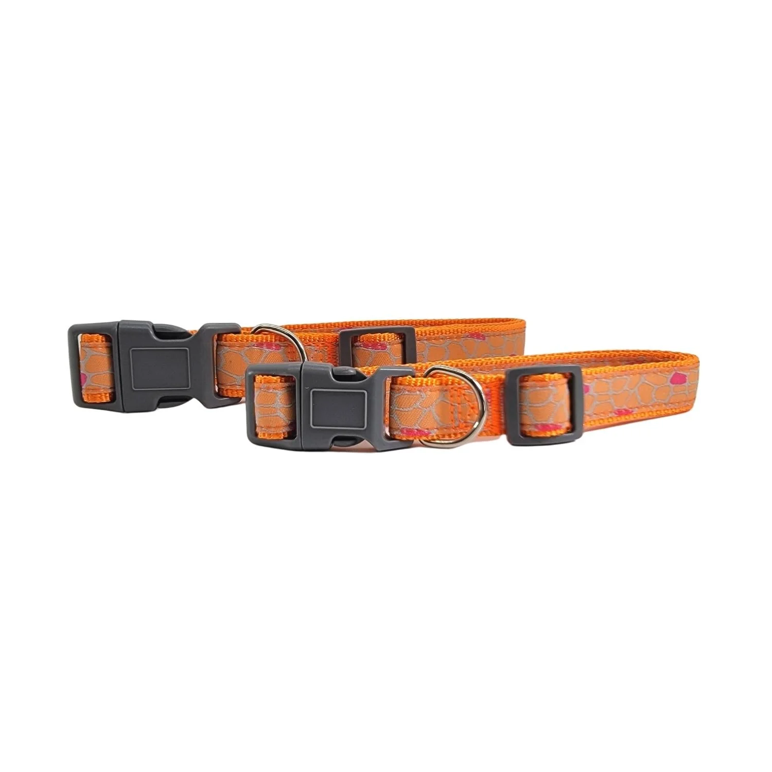 Nylon Dog Collar with Embroidered Giraffe Design/Animal Print, Secure & Adjustable Fit - Image 4
