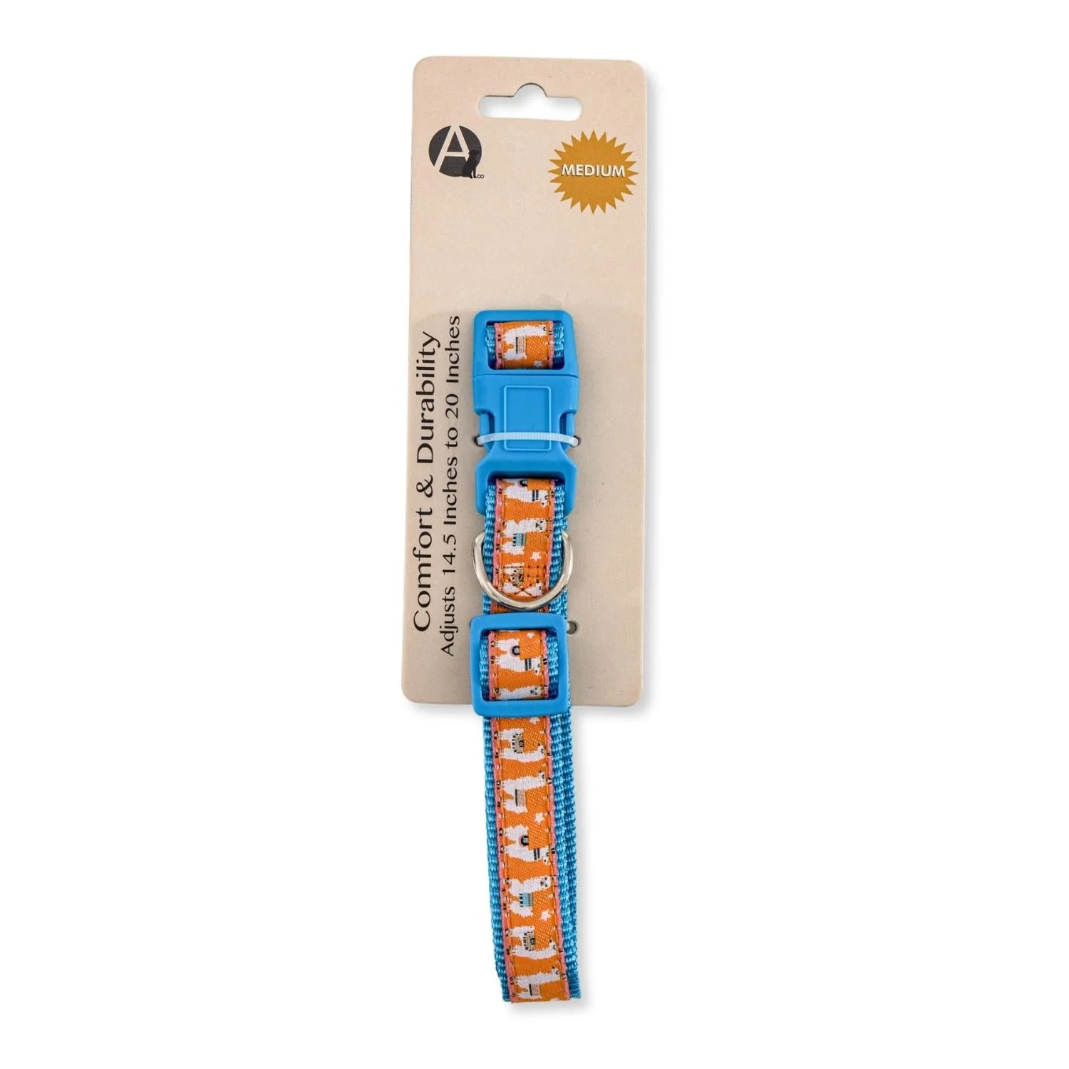 Nylon Dog Collar with Embroidered Llama Design, Adjustable,  Comfortable & Secure Fit - Image 3