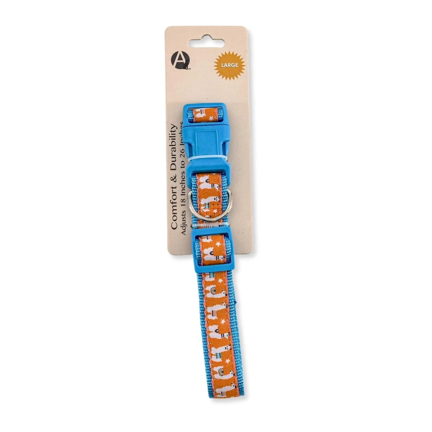 Nylon Dog Collar with Embroidered Llama Design, Adjustable,  Comfortable & Secure Fit - Image 4