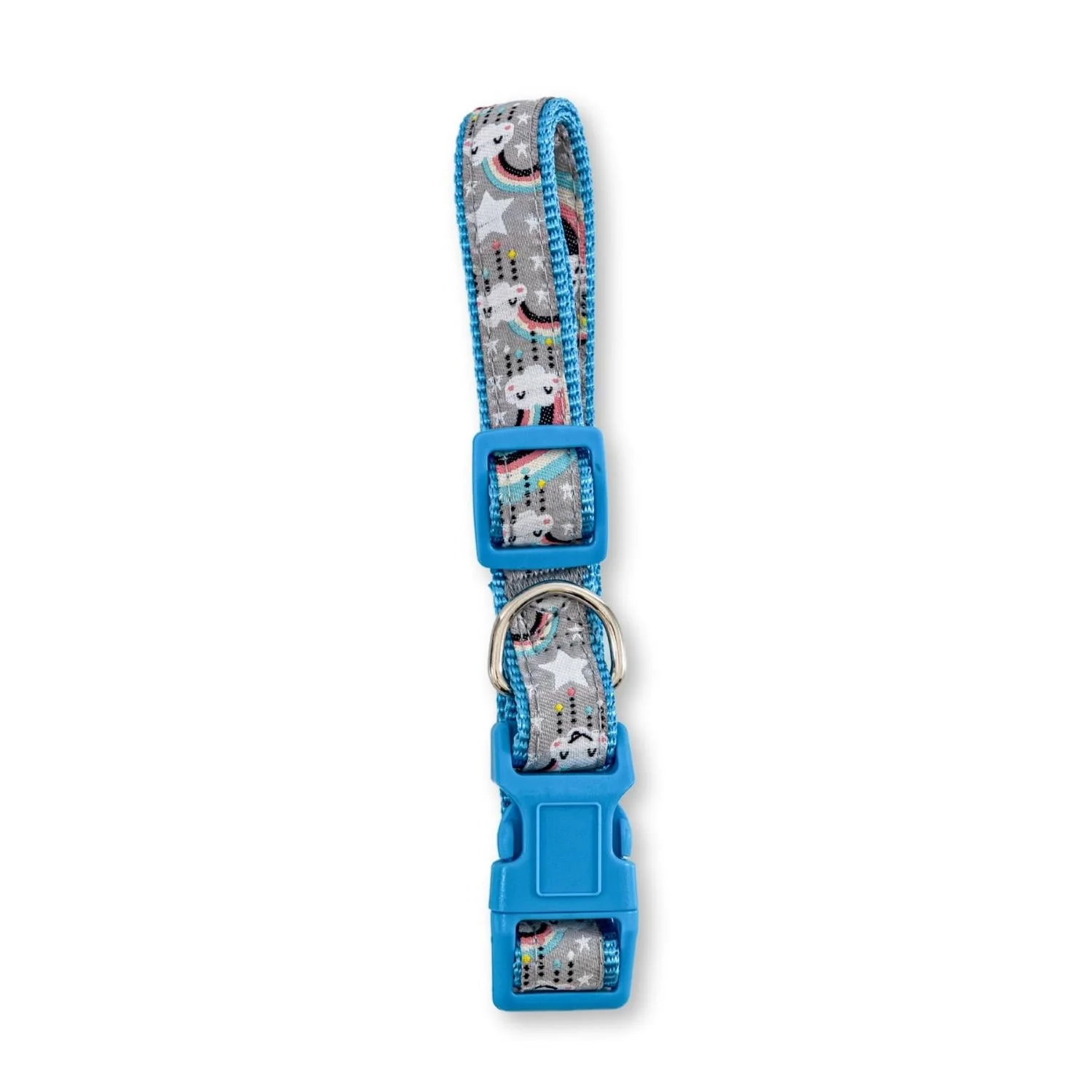 Nylon Dog Collar with Embroidered Rainbow Design, Secure & Adjustable Fit, Comfortable Wear - Image 2