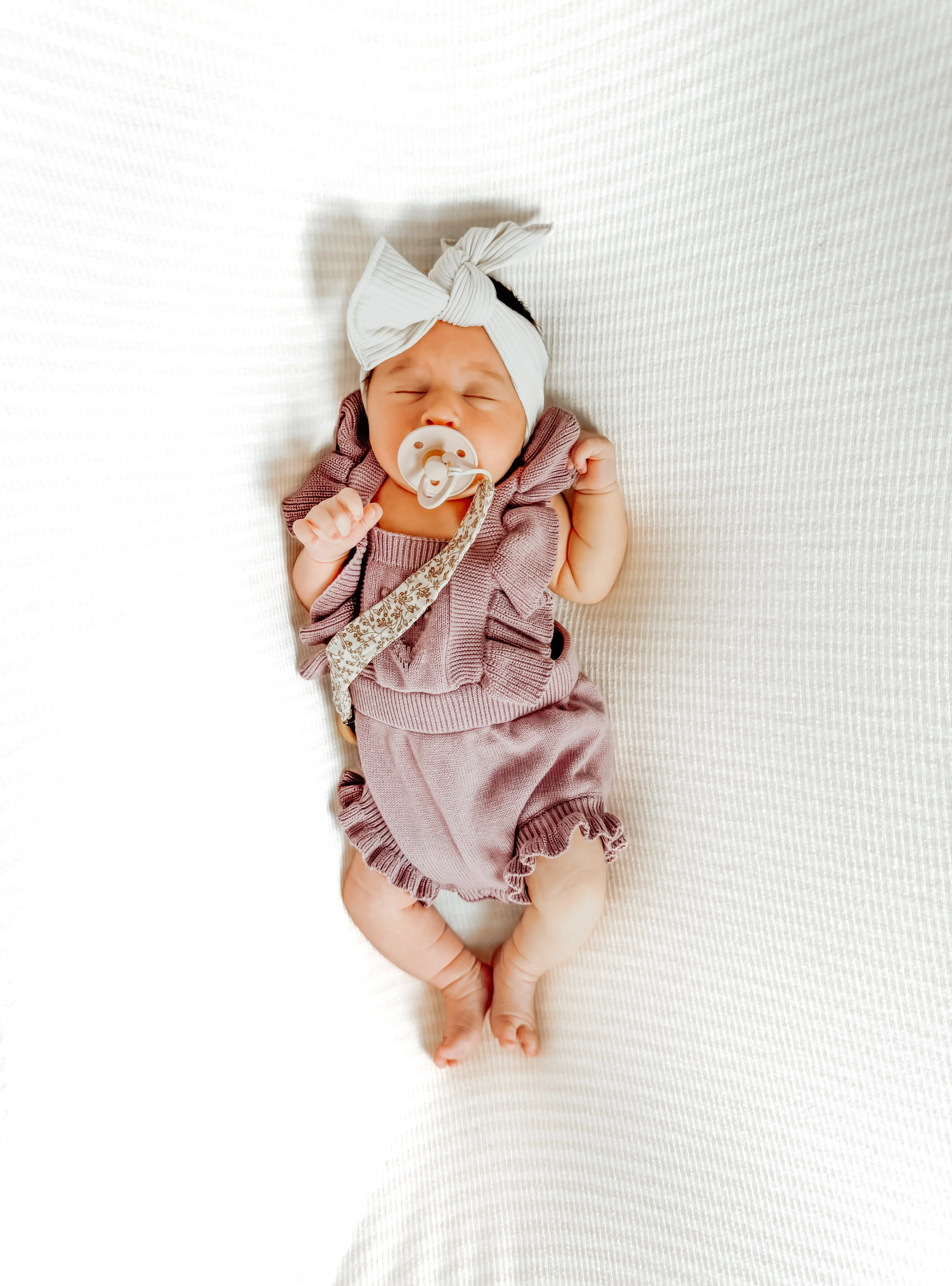 Oat Beige Baby Girl Bow Headwrap - Image 3