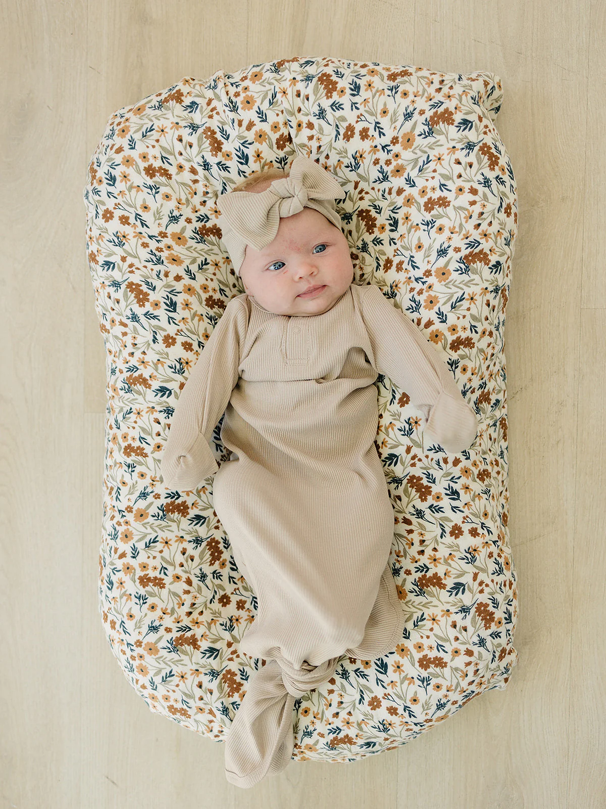 Oatmeal Organic Cotton Ribbed Head Wrap - Image 5