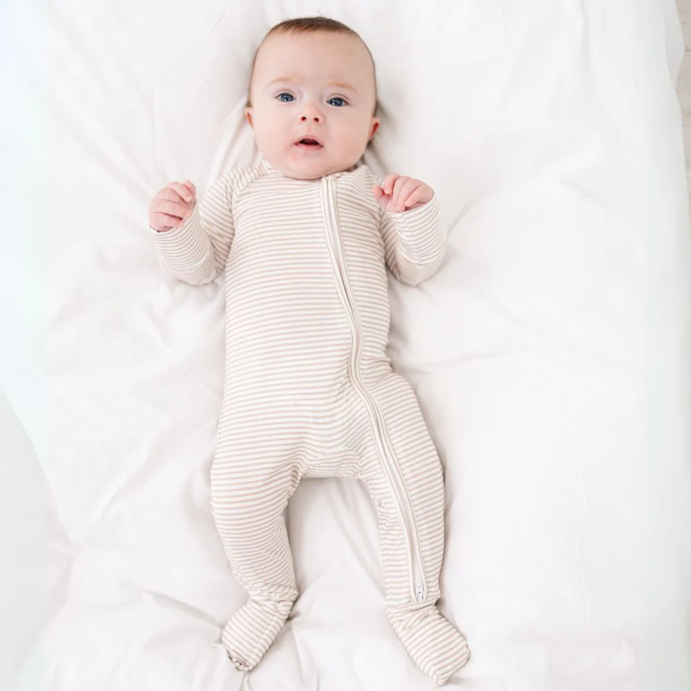 Oatmeal Stripe Bamboo Sleeper - Image 3