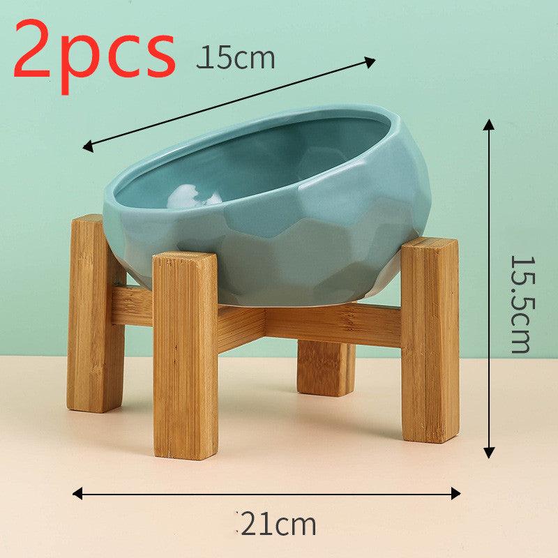 Oblique Mouth Ceramic Pet Bowl - Image 2