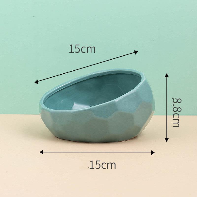 Oblique Mouth Ceramic Pet Bowl - Image 3