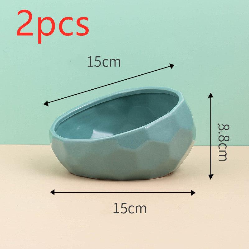 Oblique Mouth Ceramic Pet Bowl - Image 4