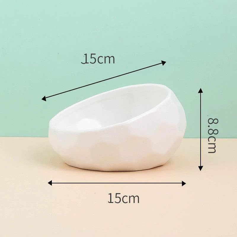 Oblique Mouth Ceramic Pet Bowl - Image 5