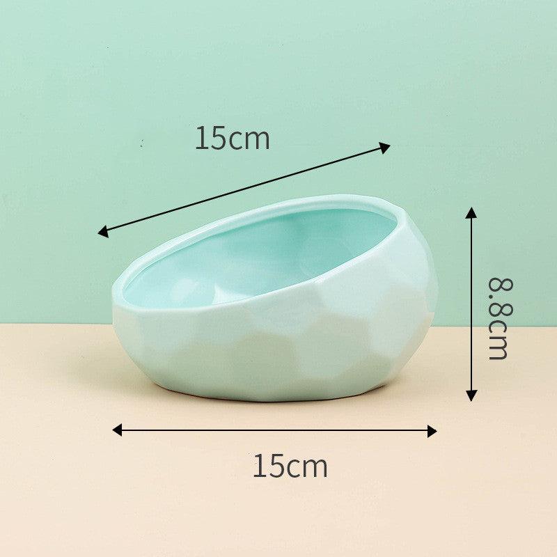 Oblique Mouth Ceramic Pet Bowl - Image 9