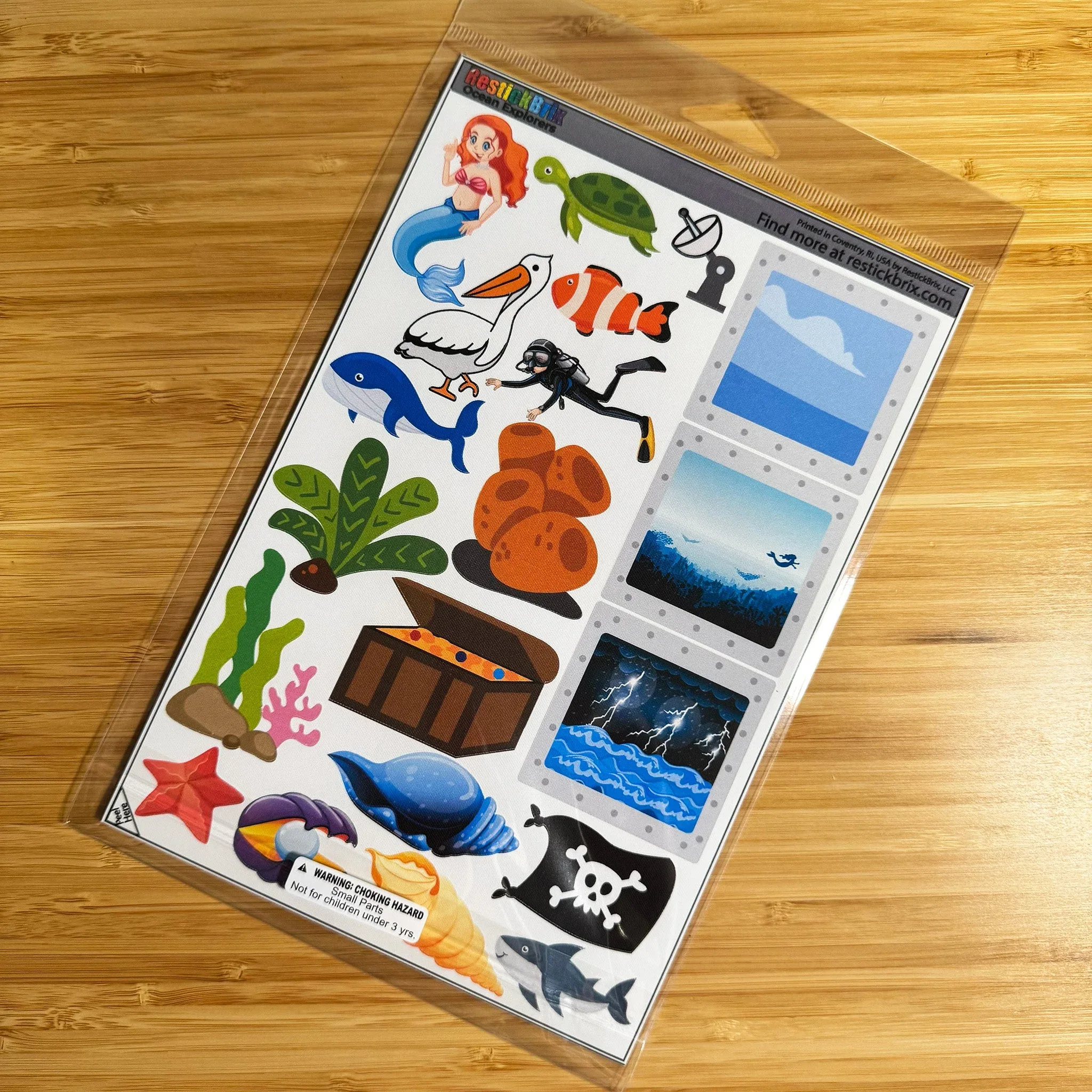Ocean Explorers: Reusable Decals for Customizing Magnetic Tiles, Plastic Bricks, and more - Image 3