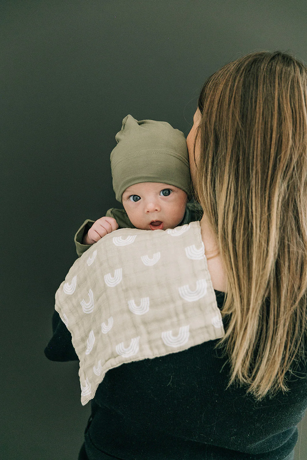 Olive Bamboo Newborn Knot Hat - Image 2