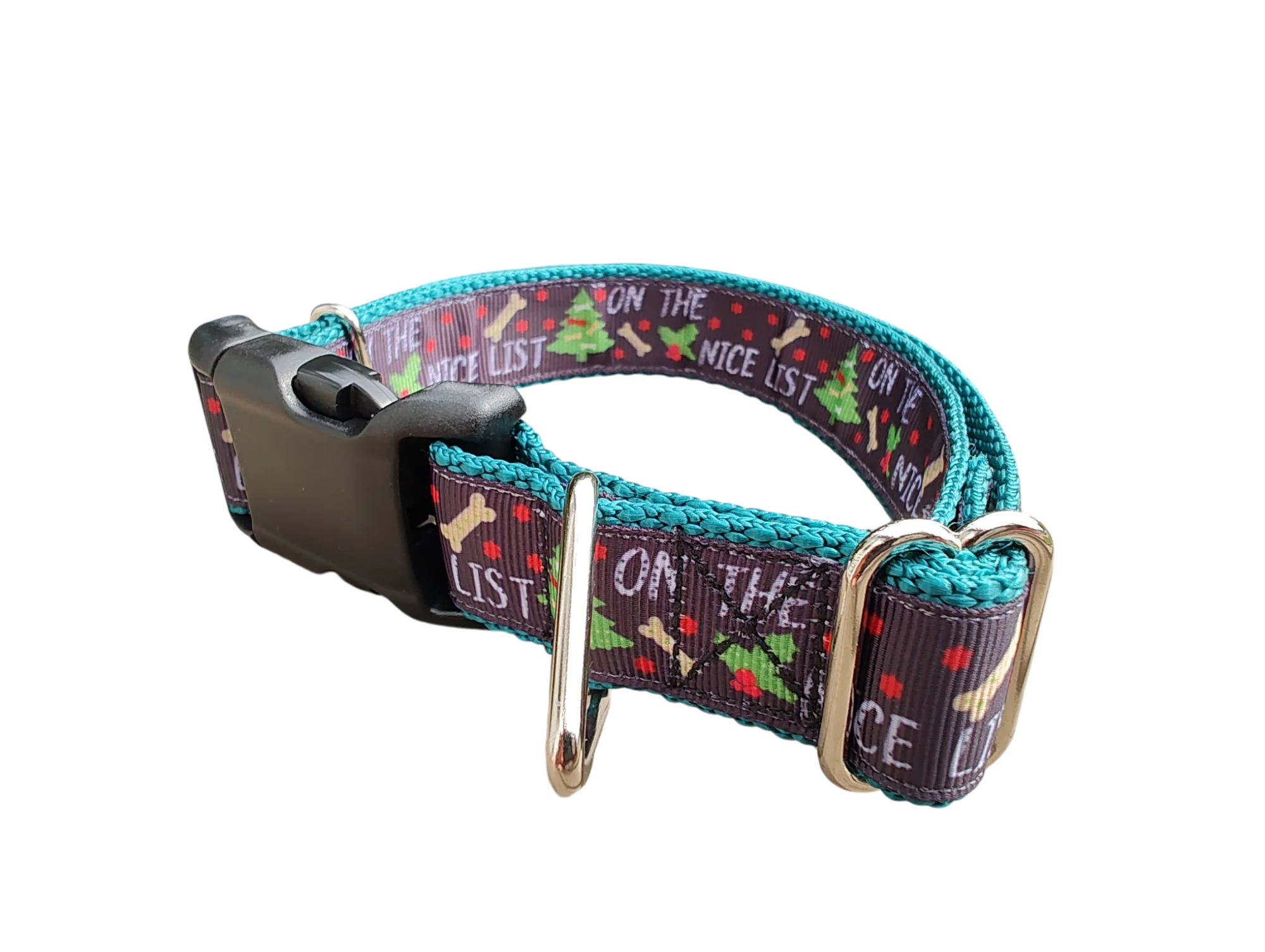 On The Nice List Christmas Nylon Dog Collar - Image 2