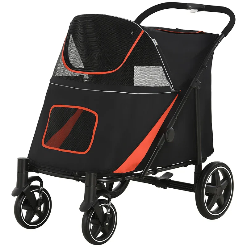 One-Click Foldable Stroller for Large Medium Small Dogs, Pet, Cats with Storage - Image 10