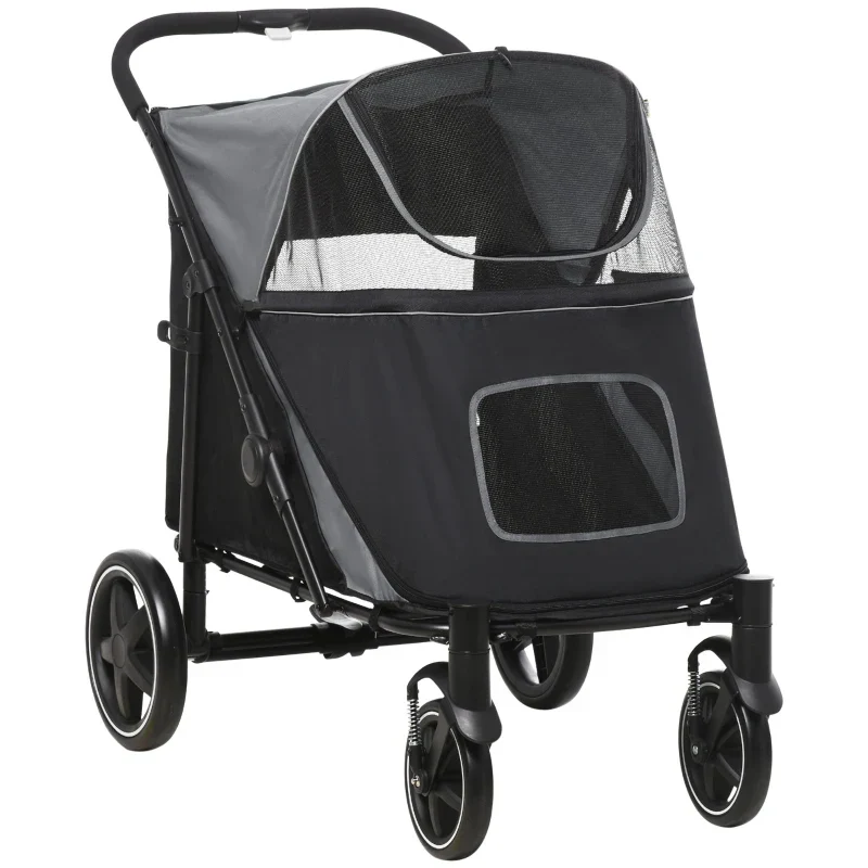 One-Click Foldable Stroller for Large Medium Small Dogs, Pet, Cats with Storage - Image 12