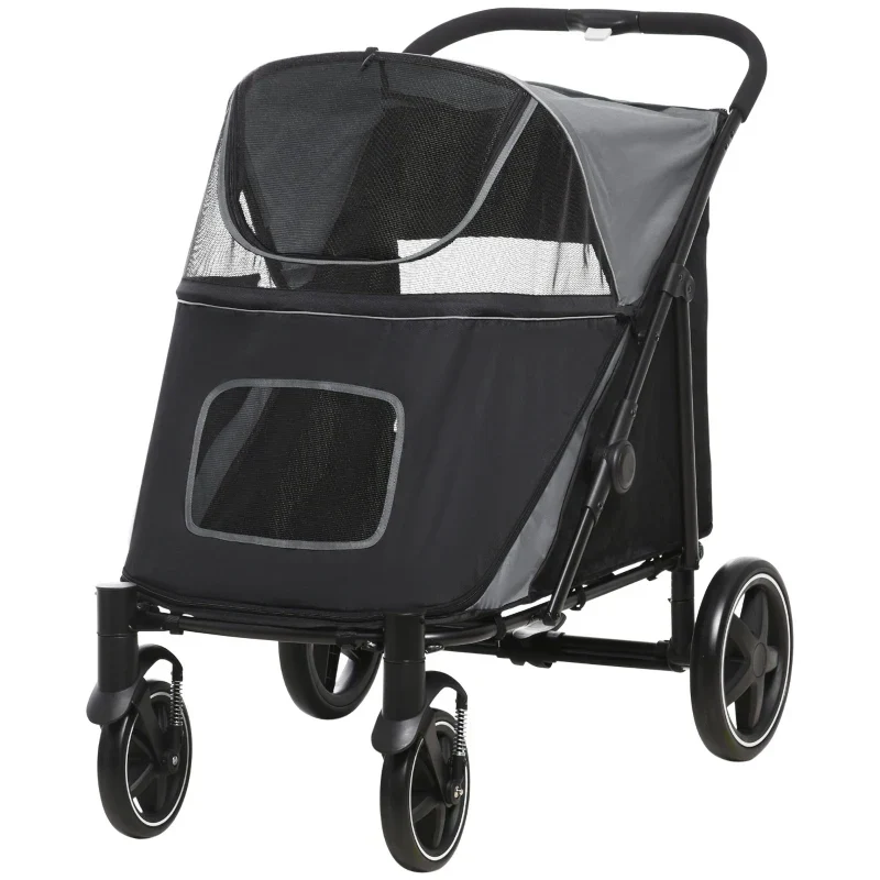 One-Click Foldable Stroller for Large Medium Small Dogs, Pet, Cats with Storage - Image 13