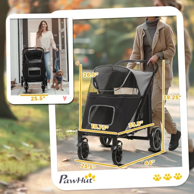 One-Click Foldable Stroller for Large Medium Small Dogs, Pet, Cats with Storage - Image 15