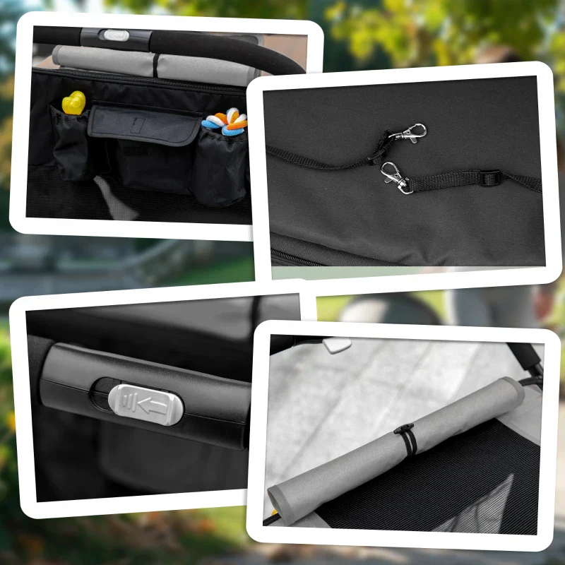 One-Click Foldable Stroller for Large Medium Small Dogs, Pet, Cats with Storage - Image 17