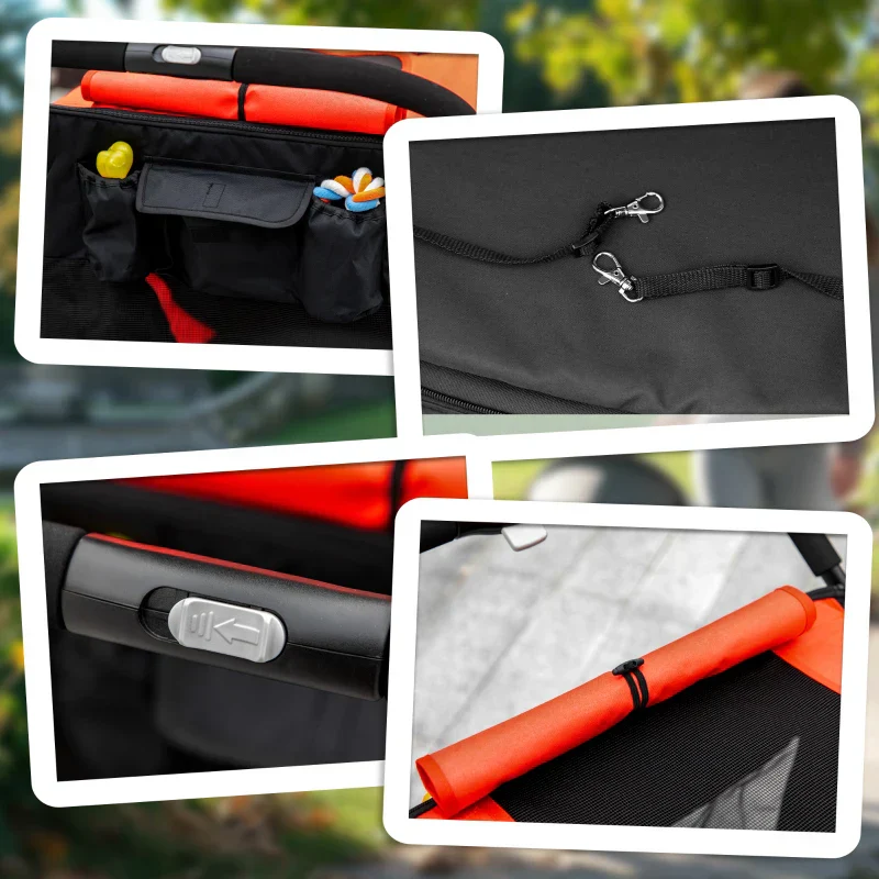 One-Click Foldable Stroller for Large Medium Small Dogs, Pet, Cats with Storage - Image 5
