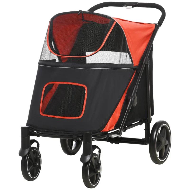 One-Click Foldable Stroller for Large Medium Small Dogs, Pet, Cats with Storage - Image 7