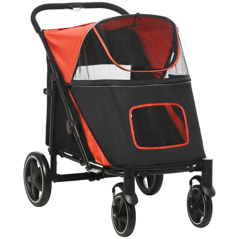 One-Click Foldable Stroller for Large Medium Small Dogs, Pet, Cats with Storage - Image 8