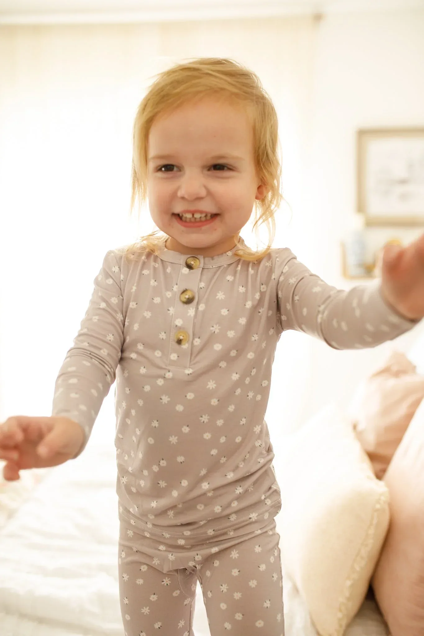 Oopsie Daisy 2pc Henley Bamboo Pajamas - Sizes Newborn & Up! - Image 5