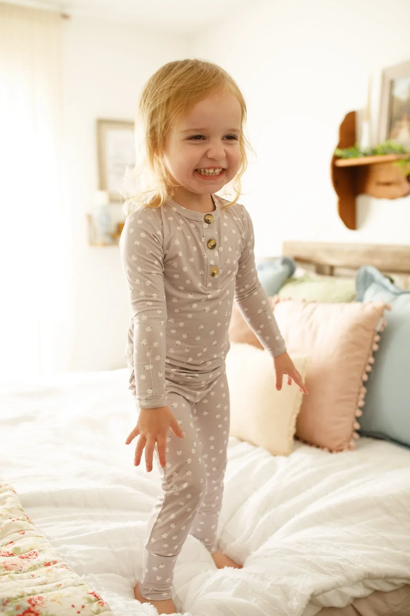 Oopsie Daisy 2pc Henley Bamboo Pajamas - Sizes Newborn & Up! - Image 7