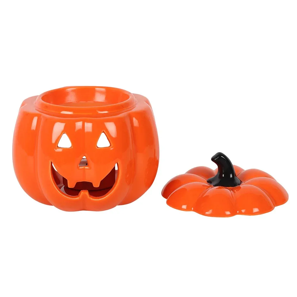 Orange Halloween Jack-O-Lantern Oil Burner - Image 2